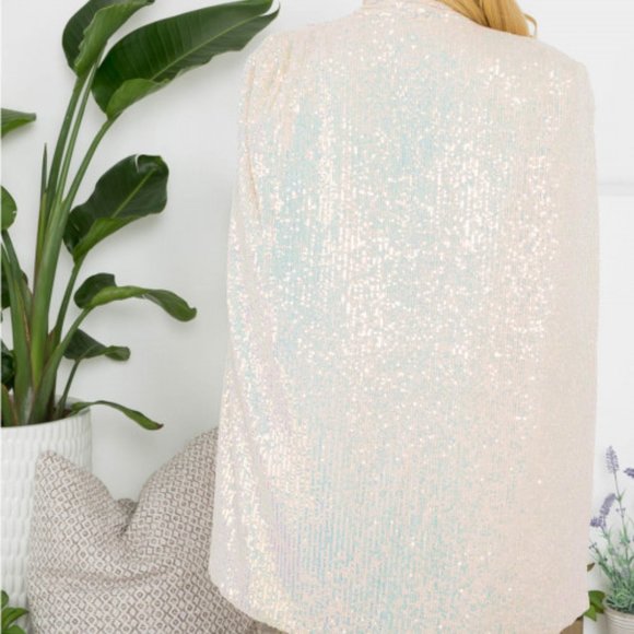 stunning sequin cape blazer - Picture 2 of 4